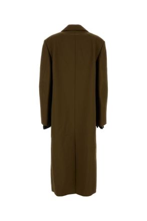 Maison Margiela Womens Mud Polyester Coat Khaki Cappotti