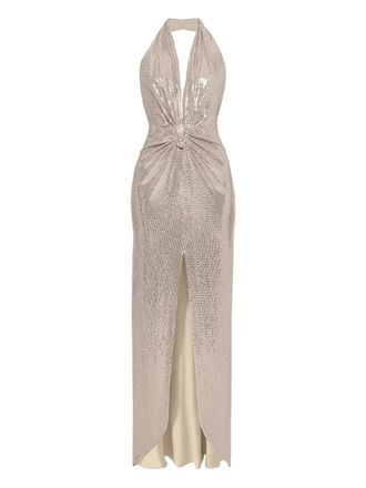 Nissa sequin-embellishment backless maxi dress - Neutrals