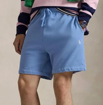 Ralph Lauren Loopback Fleece Pull-On Shorts In Bristol Blue