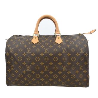 Louis Vuitton Speedy Handbag Monogram Canvas Brown Canvas Handbag (Pre-Owned)