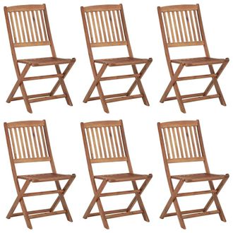 vidaXL Vidaxl - Sillas De Exterior Plegables 6 Uds Madera Maciza Acacia