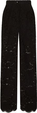 Dolce & Gabbana DNA floral lace trousers - women - Polyamide/Spandex/Elastane/Silk/Cotton/Viscose/Spandex/Elastane - 46 - Black