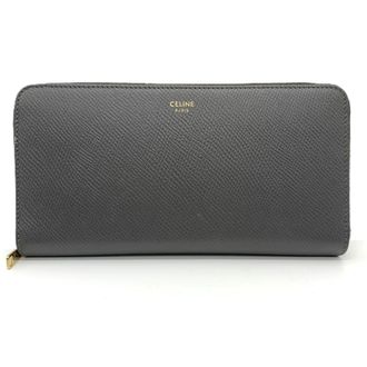 Celine Gray Leather Long Wallet (Bi-Fold) (Pre-Owned)