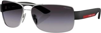 Prada B52S Zonnebril - Heren - Zonnebrillen - Grijs - 65 MM - Accessoires