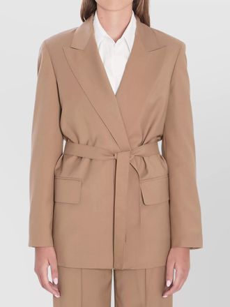 Max Mara wool canvas blazer tie belt