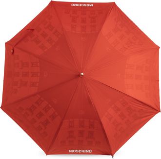 Moschino Parasol With Print, Unisex, Red