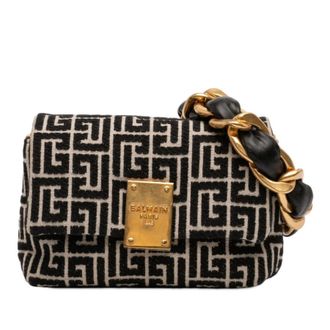 Balmain Pre-owned Balmain Mini Monogram Jacquard 1945 Crossbody Ladies 58WB7WVV1HIPMDDE