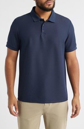 Zella Textured Performance Polo in Navy Eclipse at Nordstrom, Size Xx-Large