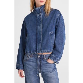 Madewell Denim Crop Field Jacket in Clean Birkdale at Nordstrom, Size Xx-Large