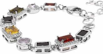 Nialaya Silver Crystal Gem Bracelet at Nordstrom, Size X-Small