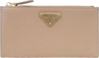 Prada Pre-owned Vintage Portemonnee - Dames - Vintage Accessoires - Beige - ONE Size - Leer - Vintage