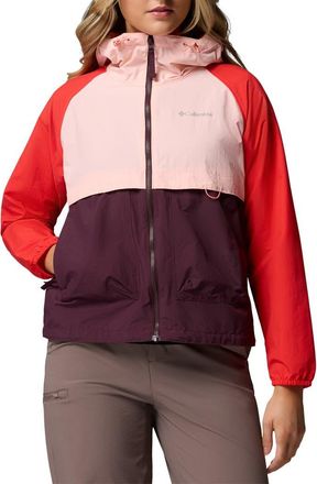 Columbia Spire Valley Water Repellent Windbreaker in Moonvista/Pink Sand/Red at Nordstrom, Size Xx-Large