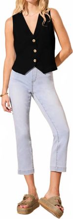 Tribal Lined Horn Button Front Vest In Black