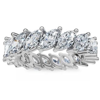 Pompeii3 3Ct Marquise Diamond Eternity Ring 14k Gold Lab Grown