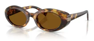 Miu Miu Eyewear MUB09S Tortoiseshell Oval Sunglasses - Brown