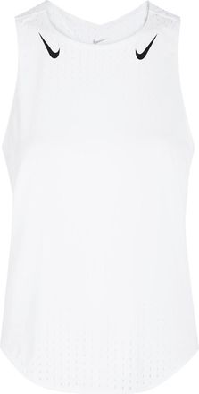 Nike Aeroswift Dri-fit Adv Perforated Jersey Running Vest - White And Black - S (UK8-10 / S)