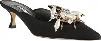 Manolo Blahnik Womens Orientalia Heels In Black