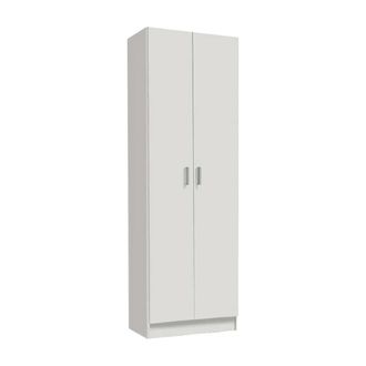 Dmora Armario Multiusos Con Dos Puertas Batientes Y Tres Baldas Regulables, Color Blanco, 59 X 37 X H180 Cm, Con Embalaje Reforzado - Dmora