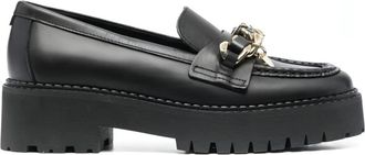 Tommy Hilfiger Chain Chunky Loafer - Dames - Loafers - Zwart - 41 EU - Leer - Schoenen