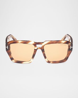 Tom Ford Men & apos;s FT1202M Acetate Rectangle Sunglasses