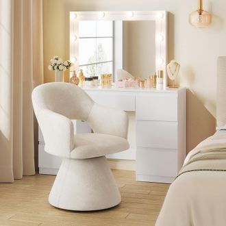 Woltu Woltu 1 Taburete/sill&oacute;n De Bar Giratorio 360&deg; - Acolchado, Lino Color Albaricoque