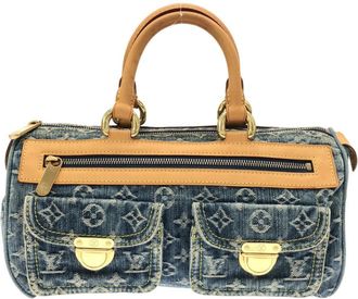 Louis Vuitton Blue Denim Canvas Boston Bag (Pre-Owned)