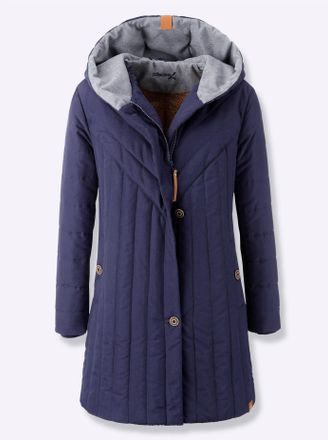 Casual Looks Steppjacke CASUAL LOOKS, Damen, Gr. 36, blau (marine, steingrau), 100% Polyester, Besatz:100% Polyester, gemustert, mehrfarbig, unifarben, Jacken Step