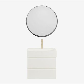 Sklum Conjunto De Mueble De Ba&ntilde;o En Madera Y Chapa De Fresno Con Lavabo Integrado Ona Sklum