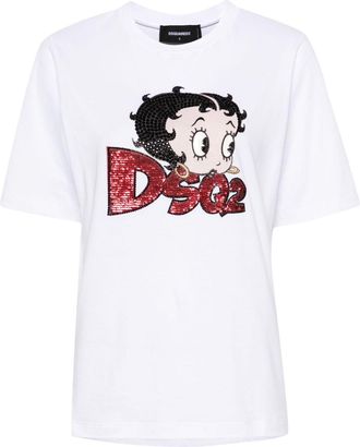 Dsquared2 Betty Boop cotton T-shirt - women - Cotton - M - White