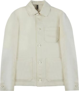 Incotex Giacca-camicia in lino con tasche - Toni neutri