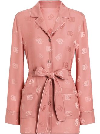 Dolce & Gabbana DNA zijden blouse met jacquard - Roze