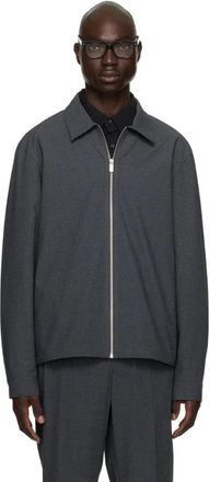 Calvin Klein Melange Shirt Jacket Mens Gray Long Sleeve Full Zip UPS1225