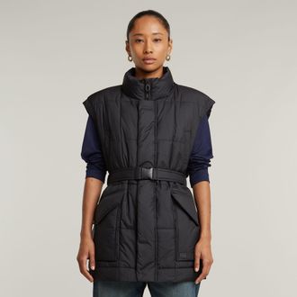 G-Star Gewatteerde Bodywarmer Belted - Zwart - Dames