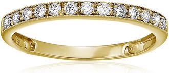 Vir Jewels 1/5 cttw Milgrain Diamond Wedding Band 14K White Gold Prong Set Round