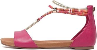 Django & Juliette Womens Jazmin Leather Sandals In Fuchsia