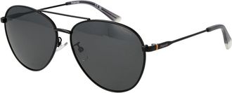 Polaroid Zwarte Metalen Zonnebril