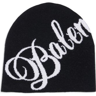 Balenciaga Jacquard Logo Wool Beanie in 1070 Black/White at Nordstrom, Size 2