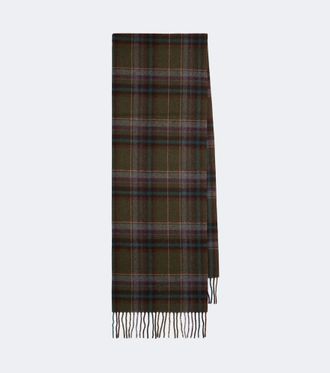 Polo Ralph Lauren Checked fringed wool scarf