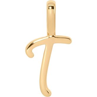 Made by Mary Script Initial Charm Gold Vermeil in Gold Vermeil Initial T at Nordstrom