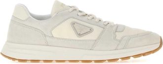 Prada White Color Block Sneakers