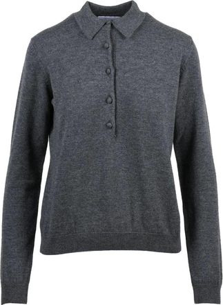 Alpha Studio Knit Polo Shirt In Fine Supergeelong Wool