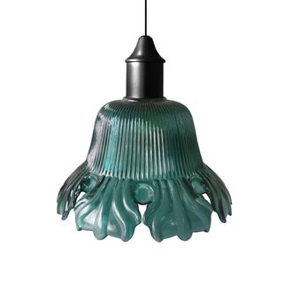 Tosel Suspensi&oacute;n campana vidrio azul D23 cm
