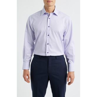 David Donahue Regular Fit Micro Dobby Dress Shirt in Berry at Nordstrom Rack, Size 16.5 - 36/37