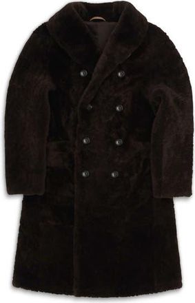 Fortela Perce Shearling Double-Breasted Coat in Brown at Nordstrom, Size 50 Eu