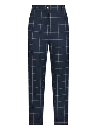 Liu Jo Blue check trousers - women - Polyester/Viscose/Elastane/Acetate/Polyester - 38