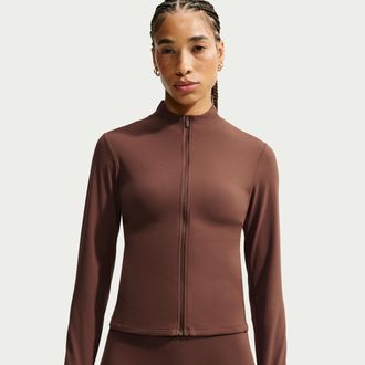 Nike Womens Zenvy Dri-FIT Full-Zip Jacket in Brown | II3927-259