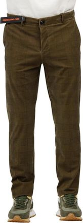 Roberto Ricci Design Gedrukte Technische Fluweelruit Broek - Heren - Slim Fit Broeken - Groen - XL - Broeken