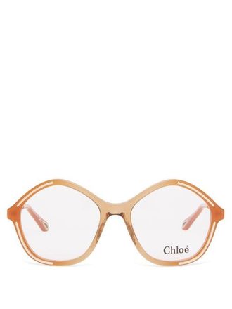 Chloé Kheene Oversized Acetate Glasses - Womens - Brown