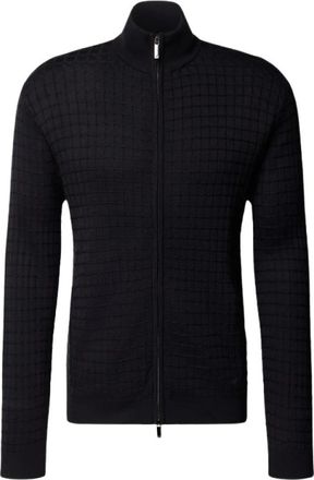 Emporio Armani Merino Wol Zip Cardigan Sweaters - Heren - Vesten - Blauw - XS - Wol - Truien & Vesten