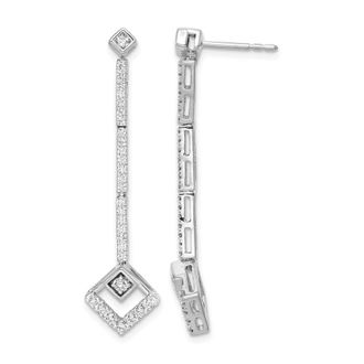 Diamond2Deal 14k Gold 0.55 ct Lab Grown Diamond Dangle Earrings VS Clarity, G-H Color